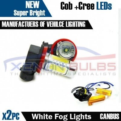 H11 White Cob and cree fog light canbus bulb kit